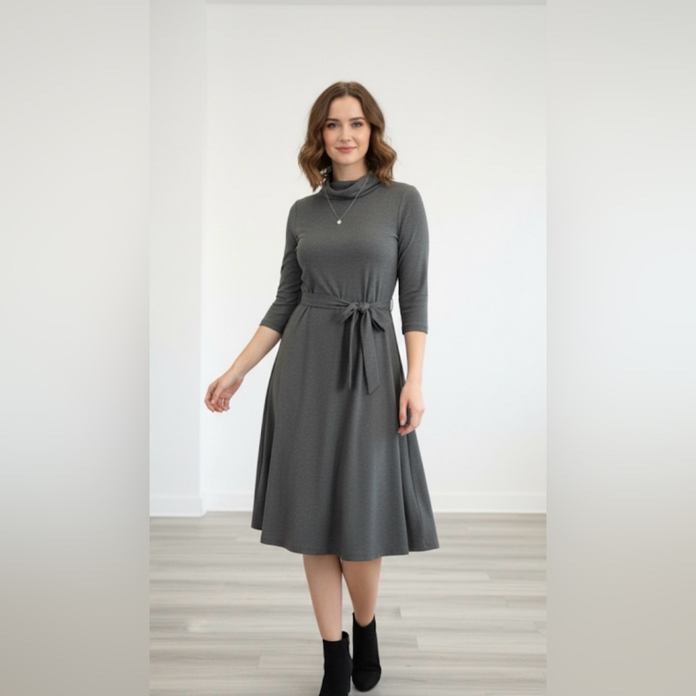 Calvin Klein Charcoal Midi Dress